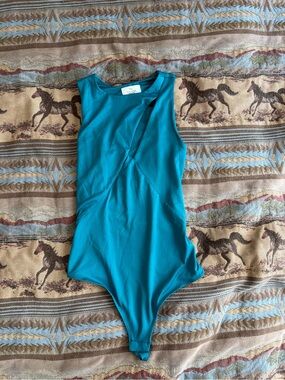 Teal One-Piece Bodysuit - Sleeveless